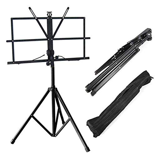 OcioDual Musikpult, Stativ, Notenpult, Tragbarer Ständer, Klappbares Rednerpult mit Tragetasche, Orchester, Faristol, Höhenverstellbar, Ausziehbar, Buchständer