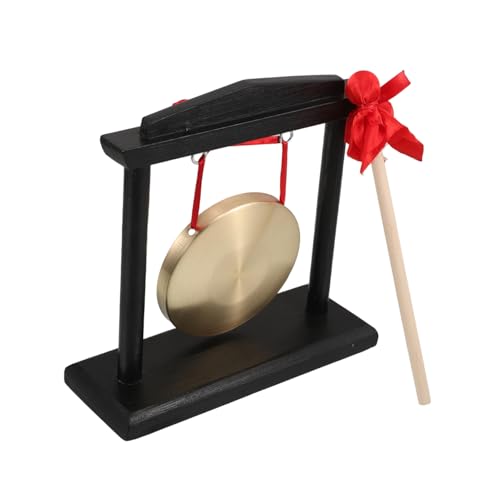 SUPVOX Traditional Chinese Gong Rack Small Brass Gong with Mallet Perfect for Meditation and Decor
