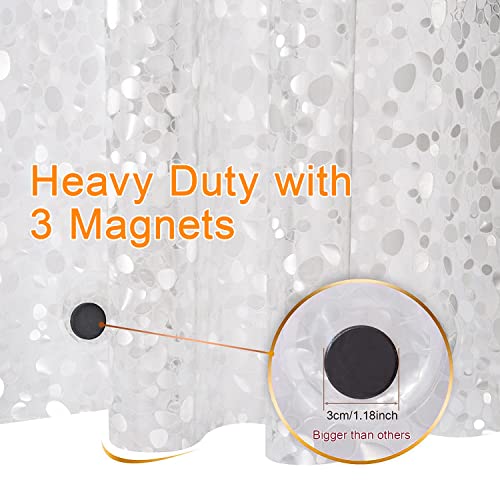 Bostofy Eva 3D Waterproof Shower Curtain Liner, Clear Extra Long Bathroom Shower Liner With Rustproof Metal Gromments And Weighted Magnet,72”Width X 84”Length #TOP2