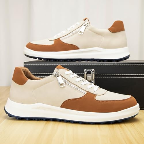 Image of JITAI Men's Fashion Sneakers Shoes Lightweight Fashion Shoes with Wingtip Brogue & Lace-up Design Casual Business Shoes