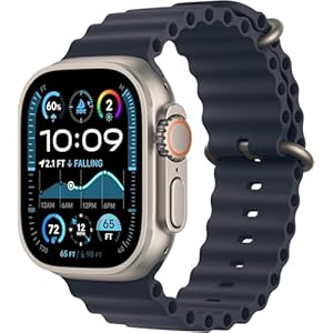 Apple Watch Ultra 2 [GPS + Cellular, 49mm] – Titanium Case with Blue Ocean Band, One Size (Renewed)