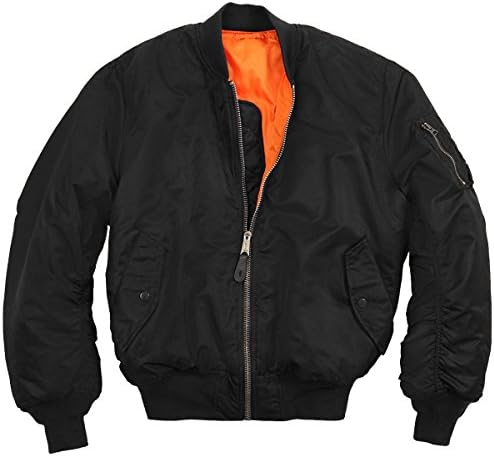 bomber jacket black orange