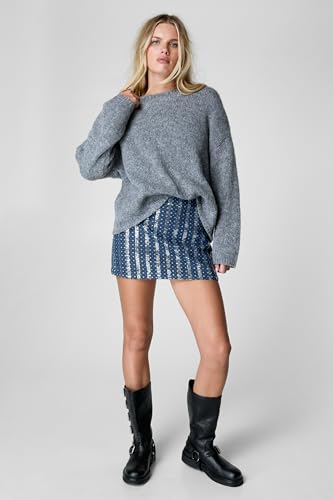 Sequin Denim Mini Skirt2