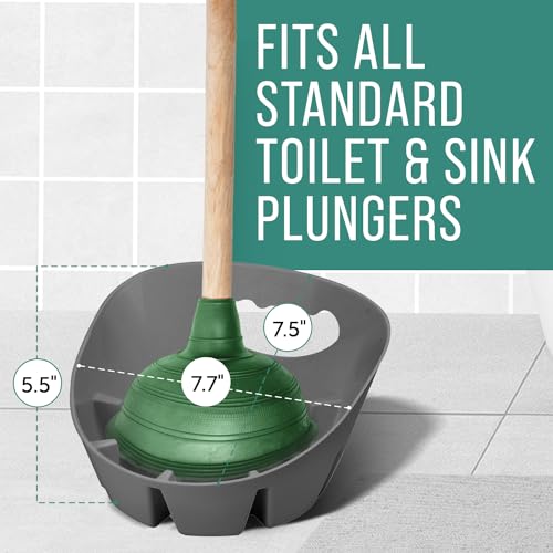Image of Maplefield Plastic Plunger Tray - Grey, Pack of 2 - Universal Fit & Drip Tray Protection - Easy-to-Clean Plunger Holder
