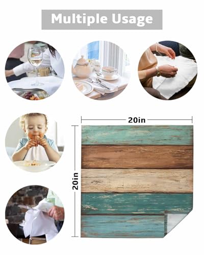 Servilletas de tela color teal set de 4 20x20 pulg miniatura 7