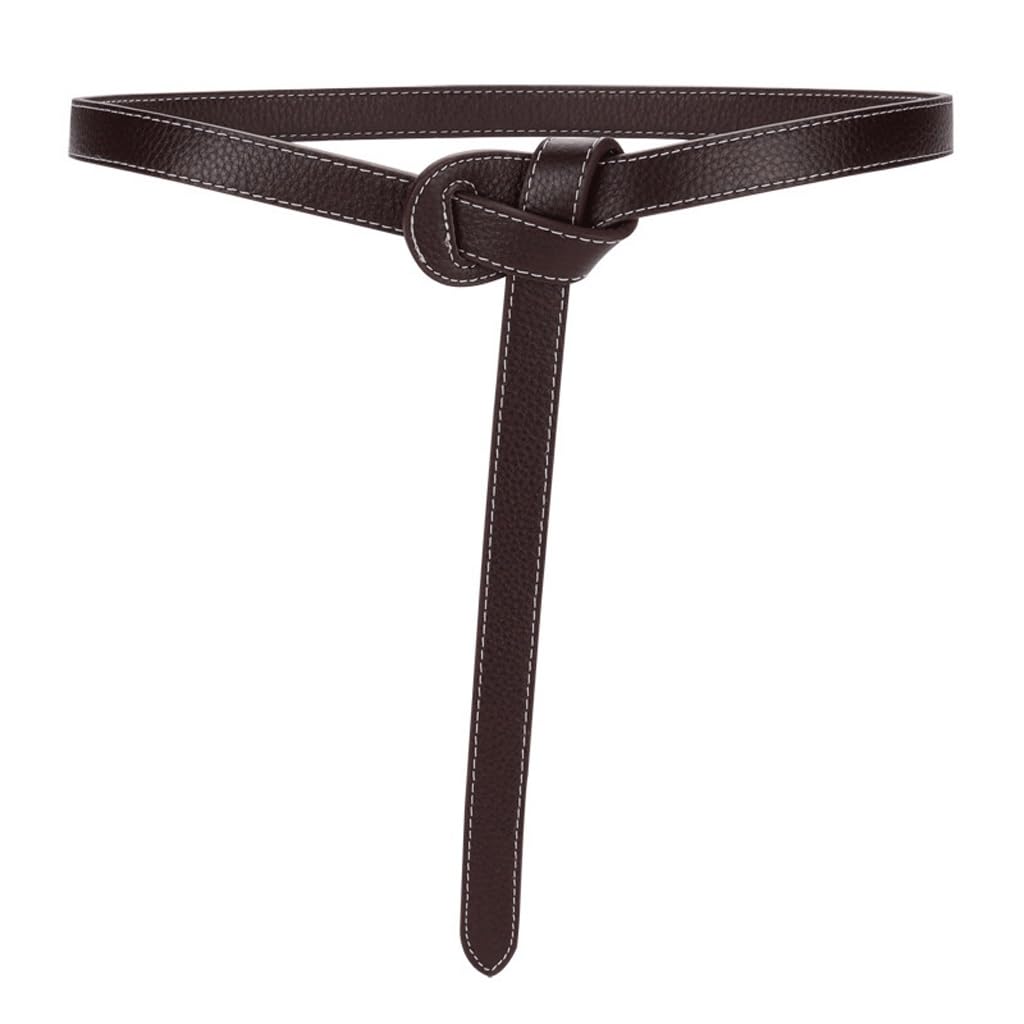 Belt for Womens Decoration Versatile Suit Soft Knotted Cowhide Belt with Dress