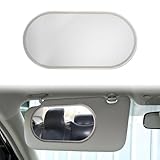 Auto Sonnenblende Spiegel, HD Makeup Spiegel selbstklebend aus Edelstahl,Universeller Kosmetikspiegel für Auto, LKW, SUV,Innenspiegel für Sonnenblende (Oval Silber)