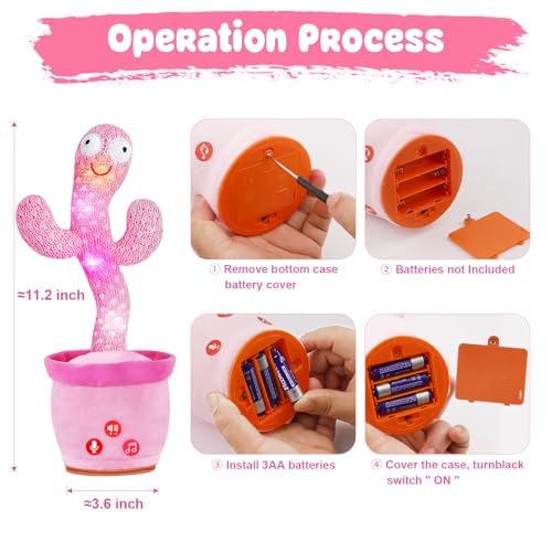Image of SANJOIN Dancing Talking Cactus Toy for Baby Toddlers, Baby Girl Toys with Adjustable Volume, Mimicking, Recording & Singing. Baby Toys for Girls, Interactive Baby Gifts for Girl & Boy