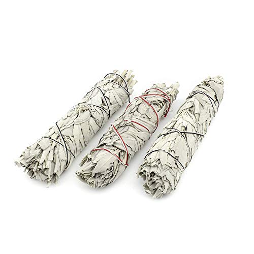 3 Bâtons à la Sauge Blanche | Sauge à Brûler pour Chasser Les Mauvaises Énergies | Ballots de Sauge de Californie Expérience Authentique | 3 Bâtons 17.5-20 cm Cover