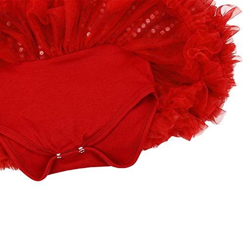 IBAKOM Baby Meisjes Mijn 1e Kerstkostuum Kerstboom Kousen Print Korte / Lange Mouw Romper Jurk Bodysuit + Hoofdband + Schoenen 3 Stks Outfit - Afbeelding 7