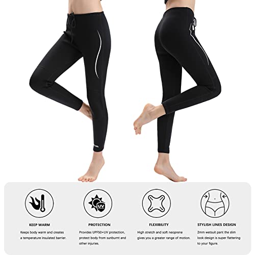 Chaqueta de neopreno para mujer 3mm y pantalones 2mm, manga larga, para natación, surfing, buceo y snorkel, talla M miniatura 4