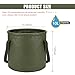 DEAELF 10L 2.5 Gallon Car Collapsible Bucket with Handle, Folding Leakproof Water Storage Basin, Portable Foldable Water Container for Fishing, Camping, Car Cleaning, Beach, Garden (10L-Green)