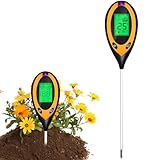 RUTIDA Bodentester, Boden-pH-Messer 4-in-1 Bodentest Messgerät für Feuchtigkeit/Temperatur/pH/Licht, Boden-Feuchtigkeitsmessgerät für Pflanzenerde, Garten, Bauernhof, Rasen