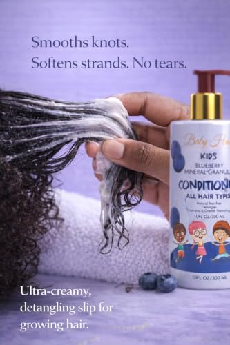 Image of BABY HAIR - Blueberry Mineral Kids Hair Conditioner, Sulfate-Free Toddler Hair Conditioner, Hair Conditioner for Kids with Blueberry & Strawberry Oil, Aloe Vera, and Biotin, 10 fl.oz