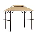 Garden Winds New Improved Custom Fit Replacement Canopy Top Cover Compatible with The Greenvail Paxton Grill Gazebo - Beige, Riplock 350 - Water Drainage Feature