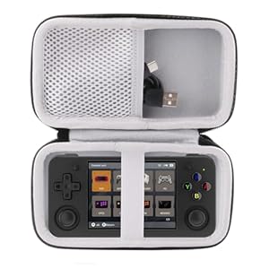 WERJIA Hard Carrying Case for RG35XX H /RG351MP/RG350M/ RG350P Handheld Retro Game Storage Suitcase (black)