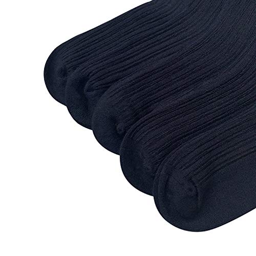 Serisimple Bamboo Stretch Kids Ankle Sochool Kids Crew Socks Breathable Boy Girl 5 Pairs (Black, Large) #TOP5