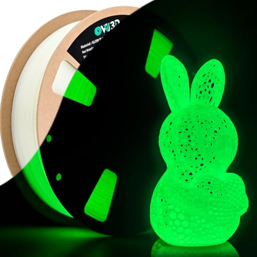 Image of OVV3D Glow in the Dark Filament, Christmas Glow PLA Filament 1.75mm + /- 0.02mm for 3D Printing, Glow PLA Green, 3D Printer Filament,Long-Lasting Glow with UV Light 1kg /2.2lb