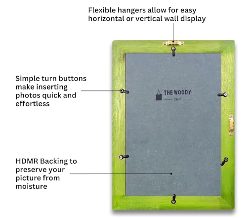 Image of Photo Frame 8x12 inch | Wooden Photo Frame | mini Frame | Green Wooden Frame for Wall | Adds Charm to Any Room (8x12 inch, Green)
