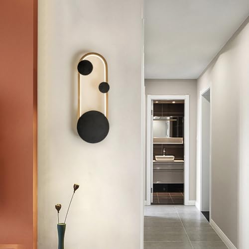 Apliques de pared interior LED modernos en color negro y dorado para el salon