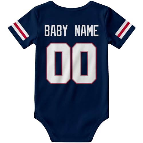 Image of KREDE Baby Clothes Custom Name Bodysuit for Baby Boy Gifts | Short Sleeves Bodysuit with Custom Number Name