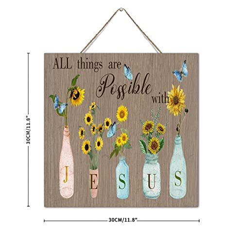Plaque murale rustique en bois Jésus 30x30 cm pour décoration de salon - 4
