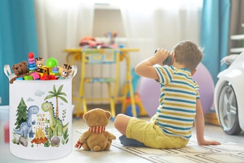 Image of Kids Laundry Hamper,Dinosaur Laundry Basket Collapsible Boys Storage Baskets for Home Decor,Office,Toy Organizer,(Cute Dinosaur)