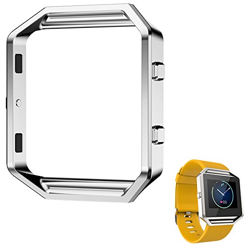AISPORTS Fitbit Blaze Cadre Compatible avec Fitbit Blaze Accessoire Cadre en Acier Inoxydable Métal Montre Cadre Support Coque Remplacement Logement Housse de Protection pour Fitbit Blaze Smart Watch