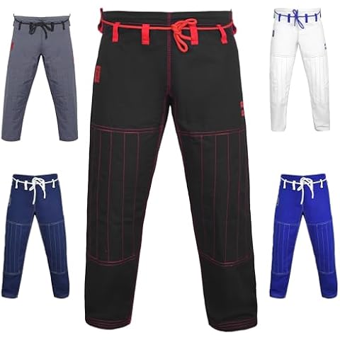 Zafco Fightwear Men's Brazilian Jiu Jitsu Gi Pants 10oz Ripstop MMA Grappling Kimono (Black, A4) Cover