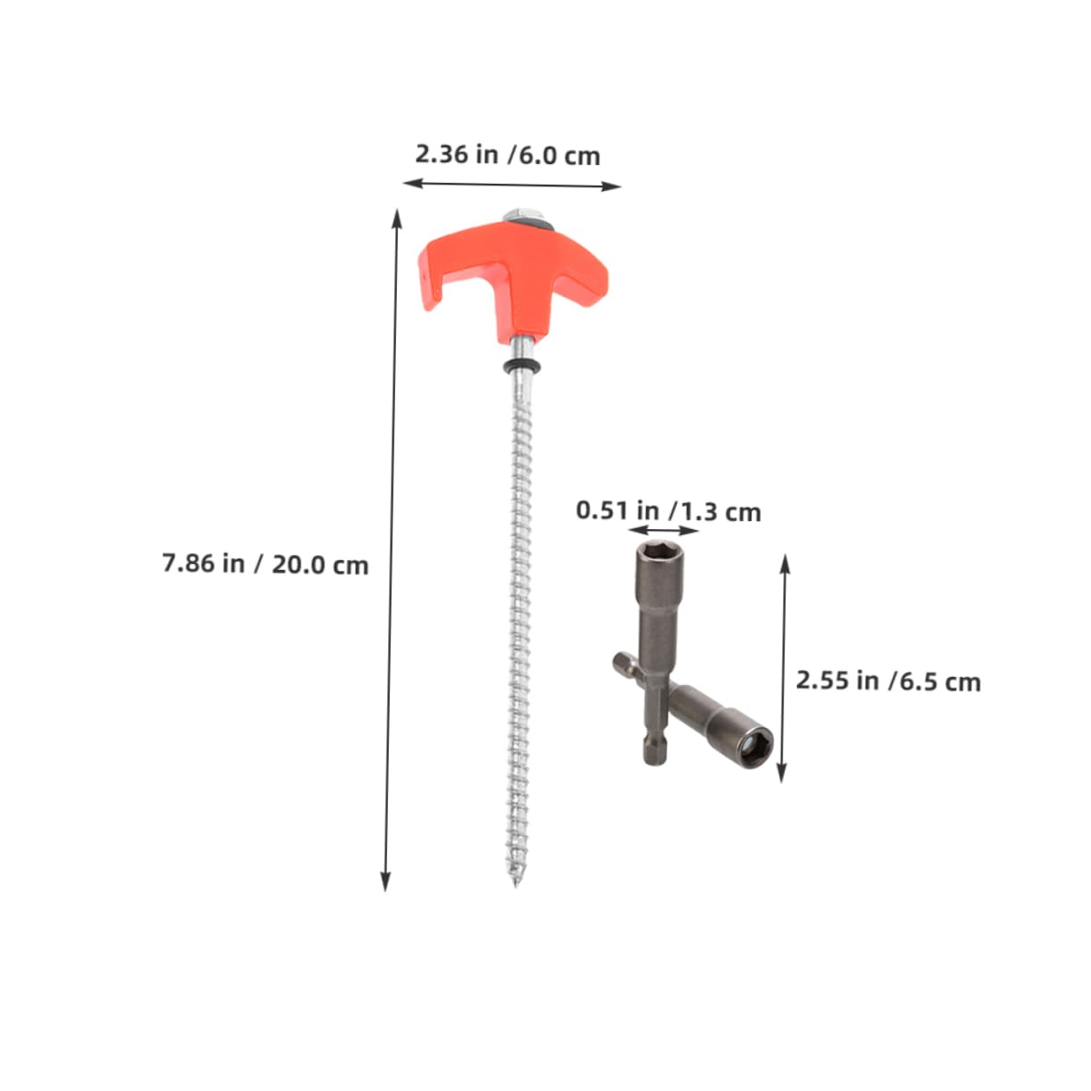 LIOOBO 13pcs Heavy Duty Threaded Tent Stakes Ground Anchors with Head for Camping Outdoor Canopy Accessories Durable Metal Pegs for Grass and Various Terrains
