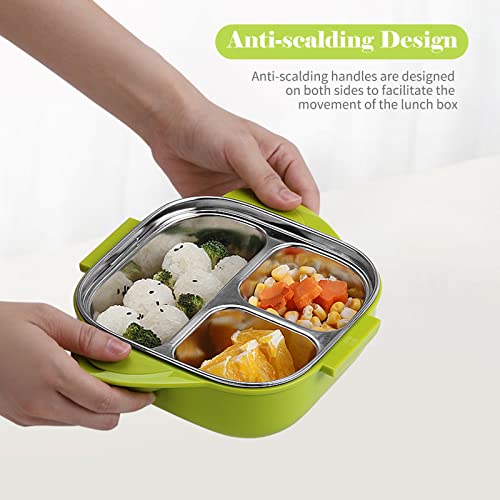 Kiboule Lancheira de 400mL 3 Compartimentos Lancheira Japonesa Reutilizável Recipientes de Jantar de