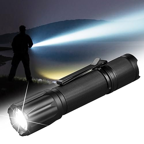 ANEKIM X1Pro Rechargeable LED Flashlight - 1200 Lumens Ultra-Bright 3 Modes Tactical Torch with Holster, IP65 Waterproof, Perfect for Emergency, Camping and Outdoor Adventure