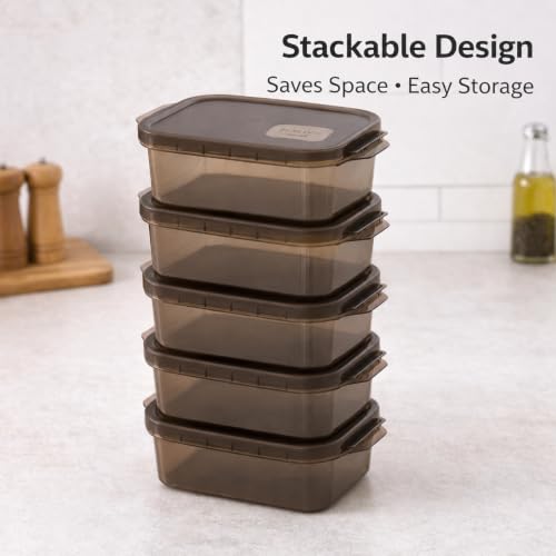 Image of HomeWiz Fridge Storage Containers 1200ml x6 | Air Tight Storage Container Set | Fridge Organiser Storage Boxes |Food Grade BPA-Free Plastic Containers |Stackable, Transparent, for Fruits & Vegetables