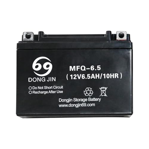 MFQ-6.5 6-DM-6.5 Generator Battery 12V 6.5AH 10HR Battery AGM Sead Lead Acid for Predator Scooter Powersports ATV Motorcycle Go Kart Golf Cart Mini Bike Quad Buggy Moped Lawn Mower (1PC)