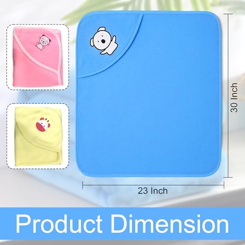 Image of GLUN Newborn Babies Wraping Blankets Comes with Hood, Pack of 3 Combo (73x63 Inch) for 0-6 Months Babies, AC Blanket Cum Bathing Wrap Towel