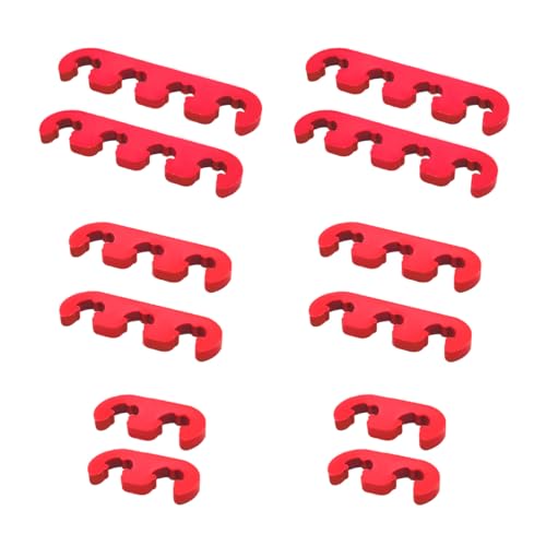 BWBWND 12PCS Spark Plug Wire Separator, 7mm 8mm 8.5mm 8.8mm Car Engine Spark Plug Wire Loom, 2/3/4 Holes Separator Holder Replacement for Vehicle Ignition Wires, Car Accessories (Red)
