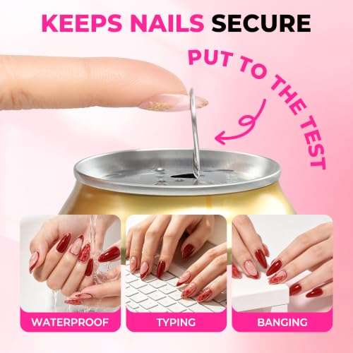Image of UNA GELLA Super Strong Nail Glue for Press On Nails & Nail Tips 10ml*2pcs | Brush On Nail Glue for Press Ons & False Nails, No U V Lamp Needed, Mess-Free, Long Lasting