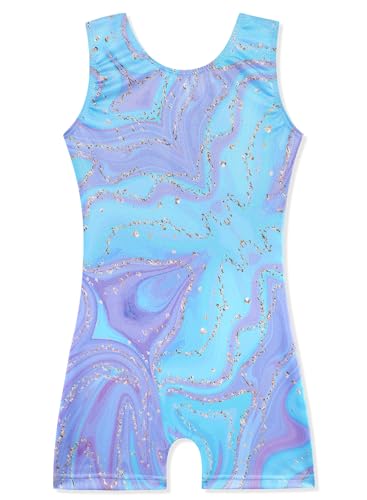Image of HOZIY Gymnastics Leotards for Girls Unicorn Aurora Rainbow Mermaid Dinosaur Cupcake Sparkle Biketard Toddlers Kids Children