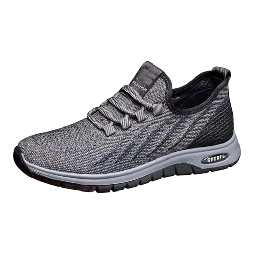 YANFJHV Zapatillas deportivas de moda para hombre para primavera y, parte inferior plana, malla transpirable ligera, sin cordones, cómodas, lisas, sencillas. Características: zapatos boxeadores para
