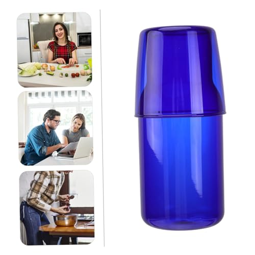 Set de vaso y botella de vidrio color azul miniatura 3