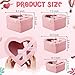Resurhang 4 Pcs Mother's Day Flower Boxes Heart Shaped Boxes Floral Gift Assorted Sizes with Transparent Window Lids and Ribbons for Luxury Flower Gift Arrangements Wedding(Pink)