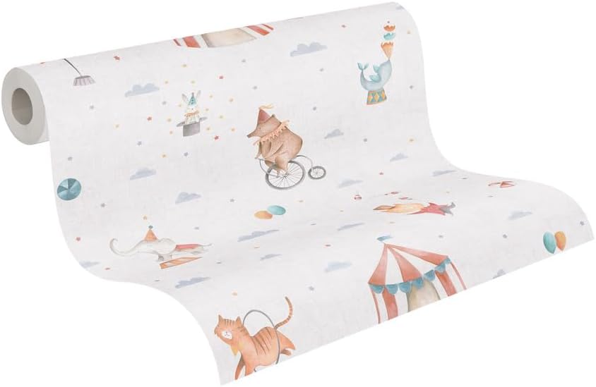 A.S. Création Lilly & Luis 771481 Non-Woven Wallpaper Circus 10.05 m x 0.53 m Colourful Children's Room Wallpaper