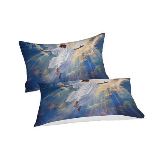 Linge de lit Jésus 3D finition premium microfibre soyeuse 140x200cm