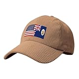 Flag of Hong Kong (1959-1997) and America Baseball Cap for Men Women Caps Corduroy Hat Trucker Hats Khaki