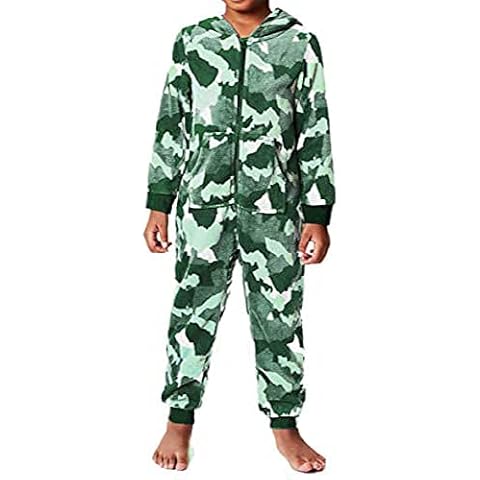 Wunsy Mameluco de camuflaje para niños o niñas, azul o verde, 10-11 Años Cover
