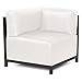 Howard Elliott Axis Corner Chair With Cover, Titanium Frame, Avanti White