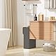 YOUDENOVA Wäschekorb mit Deckel 48L Wäschesammler schmal mit Wäschesack faltbarer Wäschesortierer Holz Bambus Wäschetruhe hoch Laundry Baskets, Dunkelgrau