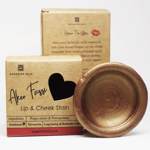 Arganier Noir Aker Fassi Lip Tint and Blush Brick Color with many layers 2 in 1 Premium quality pot.