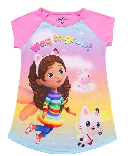 Gabby's Dollhouse Jersey Knit 3 Piece Pj Set Sleepwear Pajamas for Toddler Girls - Gown, Shirt, Shorts (2T-5T)2