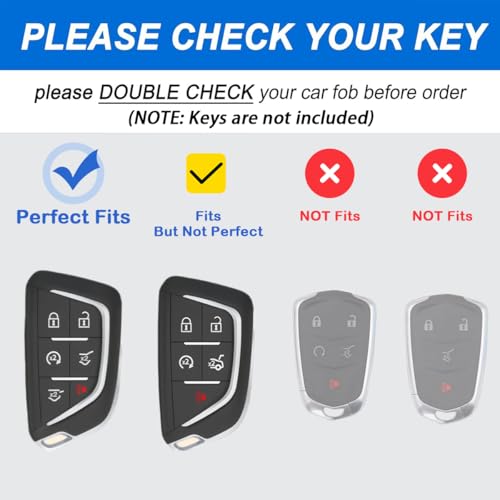 WiiLemz Key Fob Cover Compatible with Cadillac Escalade CT4 CT5 CT6 XTS XT4 XT5 ATS, Upper Leather + Soft TPU Key Cover Case with Keychain (6-Buttons, Rose Gold) by WiiLemz - Image 2